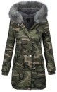 B287 - Damen Camouflage Winter Jacke