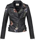 B496 - Stylische Designer Damen Kunstleder Jacke