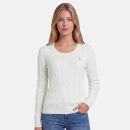 U.S. POLO ASSN. Damen Crewneck Pullover Zopfmuster P-079 Weiss-Beige Größe XL - Gr.XL