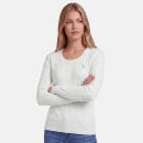 U.S. POLO ASSN. Damen Crewneck Pullover Zopfmuster P-079 Weiss-Beige Größe XL - Gr.XL