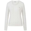 U.S. POLO ASSN. Damen Crewneck Pullover Zopfmuster P-079 Weiss-Beige Größe XL - Gr.XL