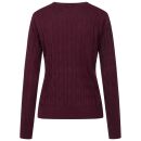 U.S. POLO ASSN. Damen Crewneck Pullover Zopfmuster P-079 Prune-Beige Größe S - Gr.S