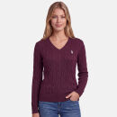 U.S. POLO ASSN. Damen V-Neck Pullover Zopfmuster P-080