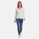 U.S. POLO ASSN. Damen V-Neck Pullover Zopfmuster P-080 Weiss-Beige Größe XXL - Gr.2XL