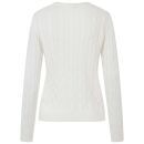 U.S. POLO ASSN. Damen V-Neck Pullover Zopfmuster P-080 Weiss-Beige Größe XXL - Gr.2XL