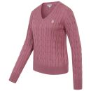 U.S. POLO ASSN. Damen V-Neck Pullover Zopfmuster P-080 Rose-Beige Größe XXL - Gr.2XL
