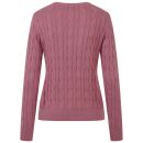 U.S. POLO ASSN. Damen V-Neck Pullover Zopfmuster P-080 Rose-Beige Größe XXL - Gr.2XL