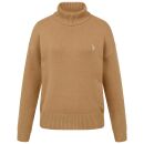 U.S. POLO ASSN. Damen Turtleneck Pullover P-081 Camel-Weiss Größe S - Gr.S