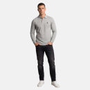 U.S. POLO ASSN. Herren Polo langarm Shirt LS Piquet P004 Grau Melange-Navy-Größe S - Gr. S