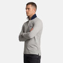 U.S. POLO ASSN. Herren Polo langarm Shirt LS Piquet P004 Grau Melange-Navy-Größe S - Gr. S