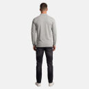 U.S. POLO ASSN. Herren Polo langarm Shirt LS Piquet P004 Grau Melange-Navy-Größe S - Gr. S