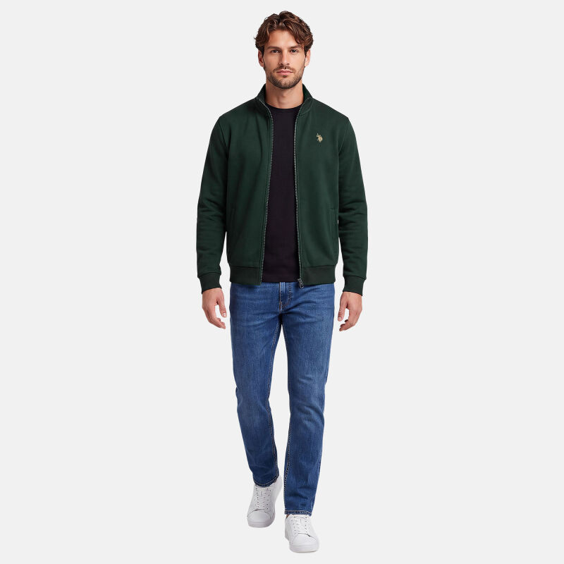 U.S. POLO ASSN. Herren Sweatjacke P018 Darkgreen-Beige-Größe XXXL - Gr. 3XL