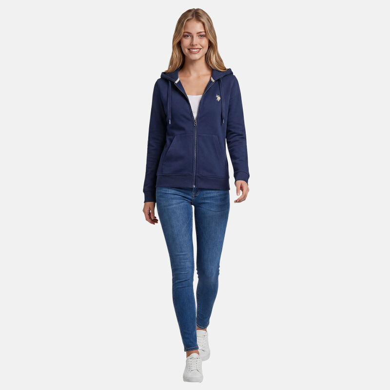 U.S. POLO ASSN. Damen Sweatjacke P019 Navy-Beige-Größe XXL - Gr. 2XL
