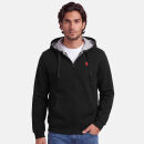 U.S. POLO ASSN. Herren Kapuzenjacke Hoodie P-084 Schwarz-Rot Größe XXL - Gr.2XL