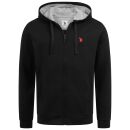 U.S. POLO ASSN. Herren Kapuzenjacke Hoodie P-084 Schwarz-Rot Größe XXL - Gr.2XL