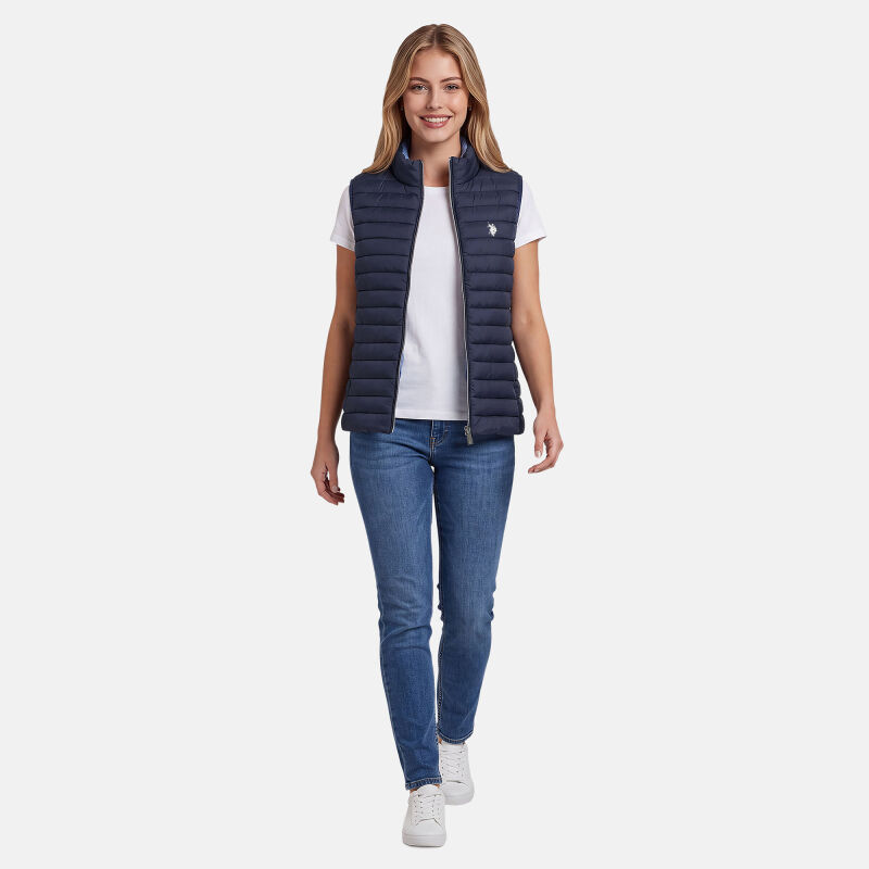 U.S. POLO ASSN. Damen Weste P-086 Navy-Hellgrau Größe S - Gr.S