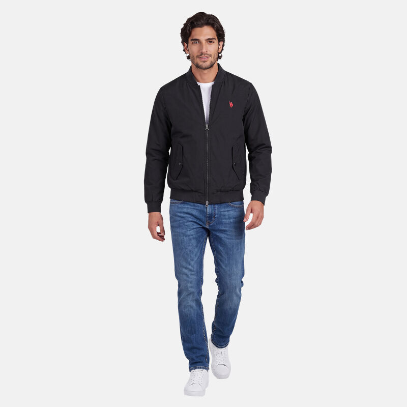 U.S. POLO ASSN. Herren Bomberjacke P-087 Schwarz-Wine Größe L - Gr.L