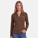 U.S. POLO ASSN. Damen Poloshirt P-088 Braun-Beige Größe M - Gr.M