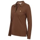 U.S. POLO ASSN. Damen Poloshirt P-088 Braun-Beige Größe M - Gr.M