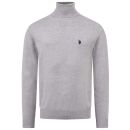 U.S. POLO ASSN. Herren Turtleneck Pullover P-065 GreyMelange-Navy-Größe L - Gr. L