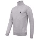 U.S. POLO ASSN. Herren Turtleneck Pullover P-065 GreyMelange-Navy-Größe L - Gr. L
