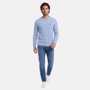 U.S. POLO ASSN. Herren Roundneck Pullover Zopfmuster P-066 Lightblue-Navy-Größe M - Gr. M
