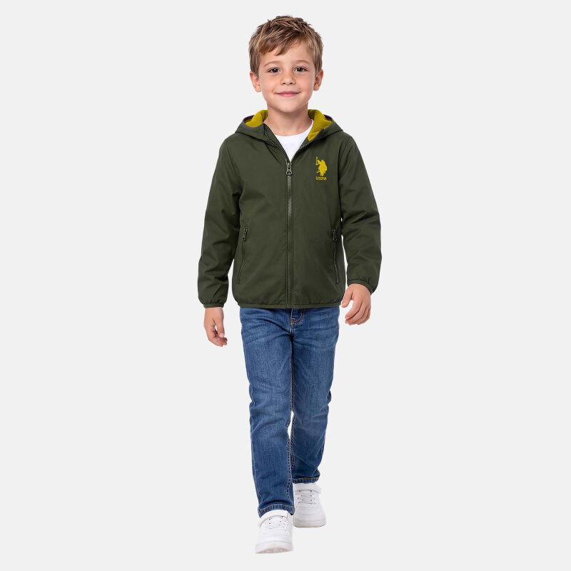 U.S. POLO ASSN. Kinder Wendejacke P-092 Olive-Gelb Größe 6 - Gr.116