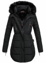 Marikoo warme Damen Winter Jacke Stepp Mantel lang B401 Schwarz Größe XS - Gr. 34