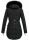 Marikoo warme Damen Winter Jacke Stepp Mantel lang B401 Schwarz Größe XS - Gr. 34