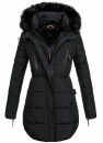 Marikoo warme Damen Winter Jacke Stepp Mantel lang B401 Schwarz Größe S - Gr. 36