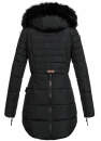 Marikoo warme Damen Winter Jacke Stepp Mantel lang B401 Schwarz Größe S - Gr. 36