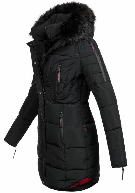 Marikoo warme Damen Winter Jacke Stepp Mantel lang B401 Schwarz Größe,  119,90 €