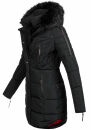 Marikoo warme Damen Winter Jacke Stepp Mantel lang B401 Schwarz Größe M - Gr. 38