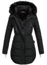 Marikoo warme Damen Winter Jacke Stepp Mantel lang B401 Schwarz Größe L - Gr. 40