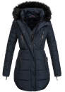 Marikoo warme Damen Winter Jacke Stepp Mantel lang B401 Navy Größe S - Gr. 36