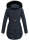 Marikoo warme Damen Winter Jacke Stepp Mantel lang B401 Navy Größe S - Gr. 36