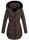 Marikoo warme Damen Winter Jacke Stepp Mantel lang B401 Schoko Größe XS - Gr. 34
