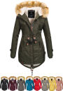 Navahoo warme Damen Winter Jacke mit Teddyfell B399