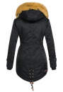 Navahoo warme Damen Winter Jacke mit Teddyfell B399 Schwarz Größe XS - Gr. 34