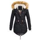 Navahoo warme Damen Winter Jacke mit Teddyfell B399 Schwarz Größe XS - Gr. 34