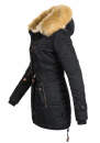 Navahoo warme Damen Winter Jacke mit Teddyfell B399 Schwarz Größe S - Gr. 36