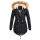 Navahoo warme Damen Winter Jacke mit Teddyfell B399 Schwarz Größe M - Gr. 38