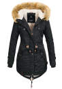 Navahoo warme Damen Winter Jacke mit Teddyfell B399 Schwarz Größe L - Gr. 40