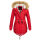 Navahoo warme Damen Winter Jacke mit Teddyfell B399 Rot Größe XS - Gr. 34