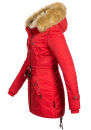 Navahoo warme Damen Winter Jacke mit Teddyfell B399 Rot Größe S - Gr. 36