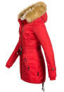 Navahoo warme Damen Winter Jacke mit Teddyfell B399 Rot...