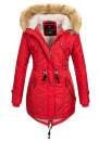 Navahoo warme Damen Winter Jacke mit Teddyfell B399 Rot Größe XL - Gr. 42