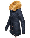 Navahoo warme Damen Winter Jacke mit Teddyfell B399 Navy Größe XS - Gr. 34