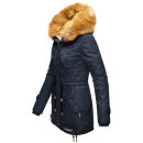 Navahoo warme Damen Winter Jacke mit Teddyfell B399 Navy Größe XS - Gr. 34