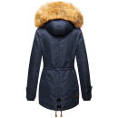 Navahoo warme Damen Winter Jacke mit Teddyfell B399 Navy Größe XS - Gr. 34